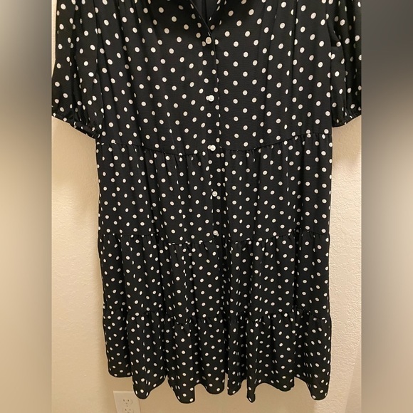 Eliza J Polka Dot Tiered Short Sleeve Mini Dress Size 14 - Picture 4 of 12
